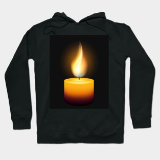 Burning Wax Candle on Black Hoodie